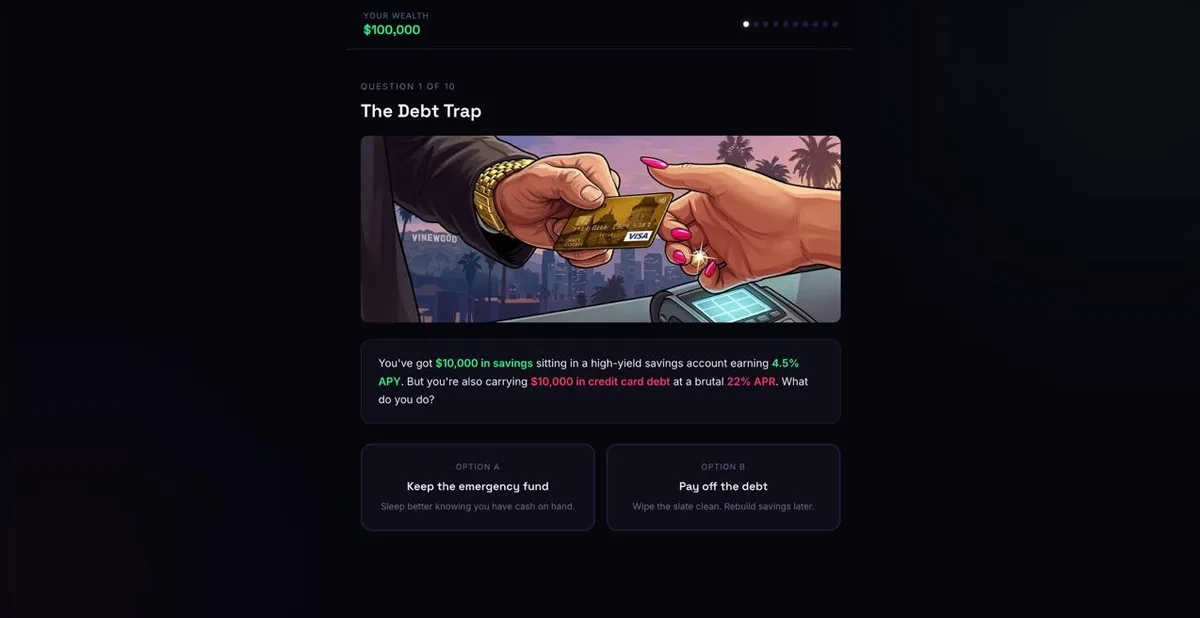The Debt Trap — Question 1 of 10 in the Financial Decisions Game